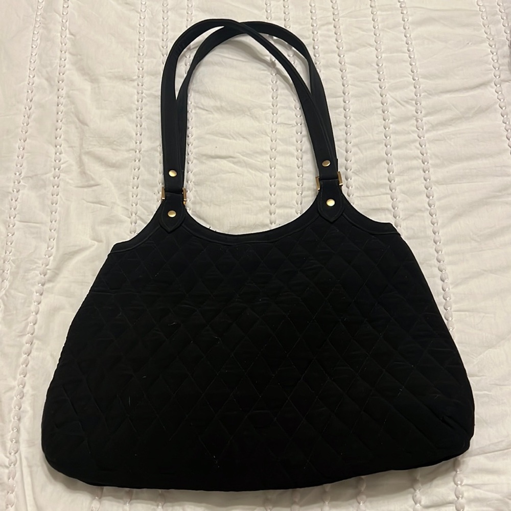 Vera Bradley quilted microfiber black purse